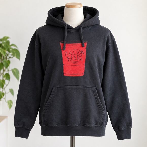 Barstool Sports Other - Barstool Sports Zillion Beers Hoodie Port & Company Black Red Solo Cup Size L
